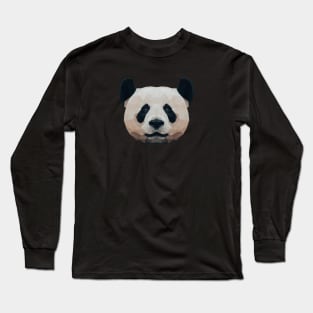 Low Poly Giant Panda Head Long Sleeve T-Shirt